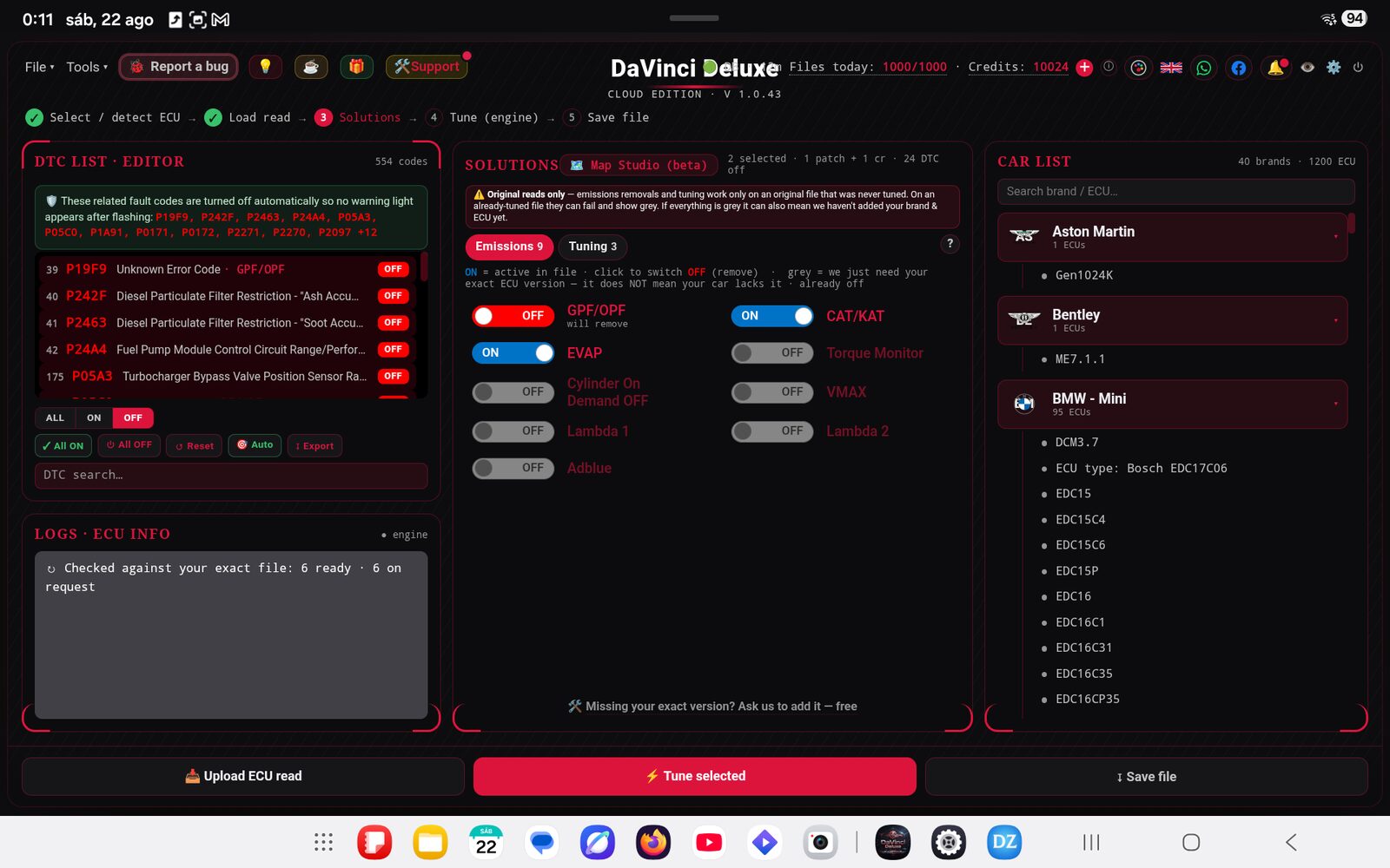 DaVinci Deluxe on Android 12